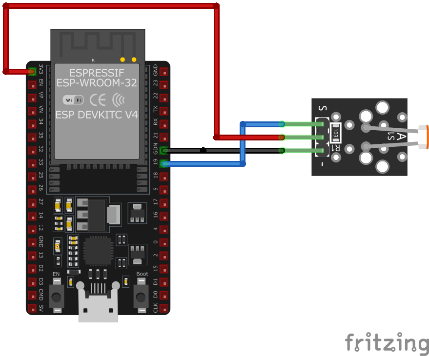 Подключение KY-018 к ESP32