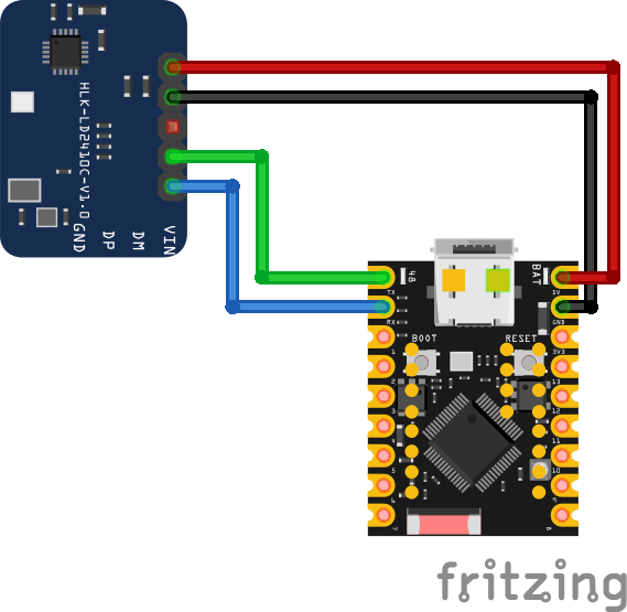 Схема подключения LD2411S к ESP32