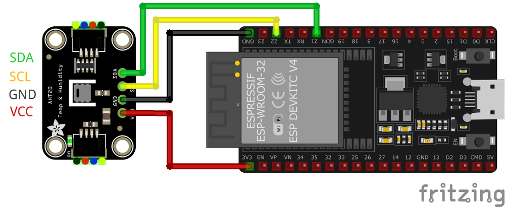 Подключение AHT20 к ESP32